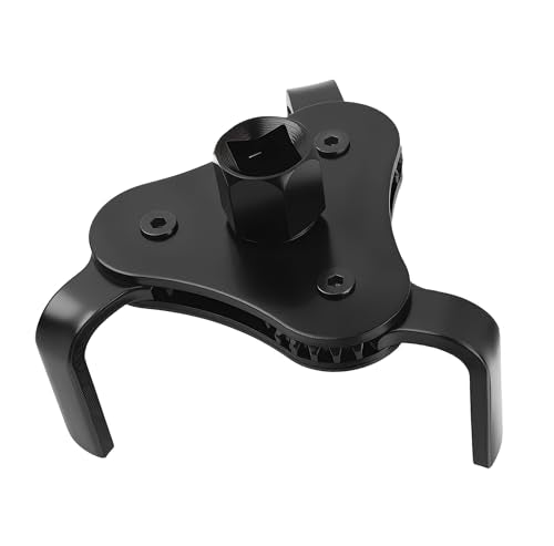 carleef Adjustable Oil Filter Wrench Tool,3 Jaw 2 Way Oil Filter Remover Tool from 2-1/2 Inch to 4.5 Inch,Universal Car Accessories Oil Filter Tool for Most Cars Trucks (Black) - color: Black