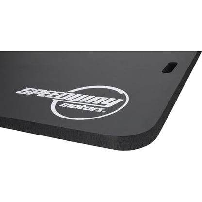 Large Foam Work Mat and Kneeling Pad for Garage or Racing Pits | 1in Thick Foam Cushions Back Knees Elbows, 46x30in Large Surface for Work Area, Built In Handles for Easy Carry