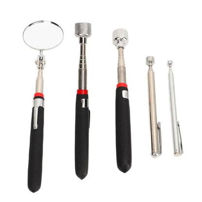 4 Pcs Magnetic Pickup Tool Set, 15LB 10LB 3.5LB 1.5LB Telescoping Grabber with Extendable Mirror, for Narrow Spaces Under Vehicles Between Machinery