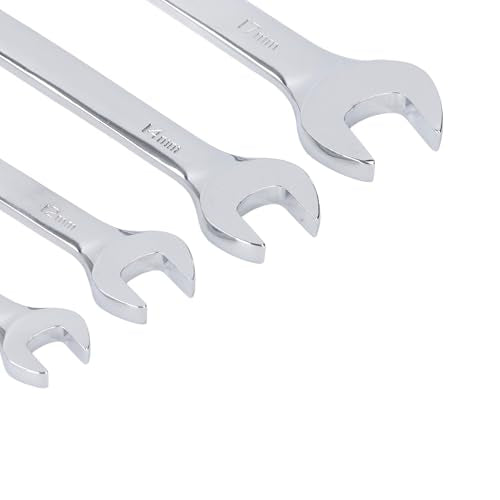 GOTOTOP Brake Line Wrench Set Steel Flare Nut Wrenches 4 Piece 72 Teeth 5 Degree Swing Adjustable Angle for Brake Fuel AC Line Service Automotive HVAC Technicians