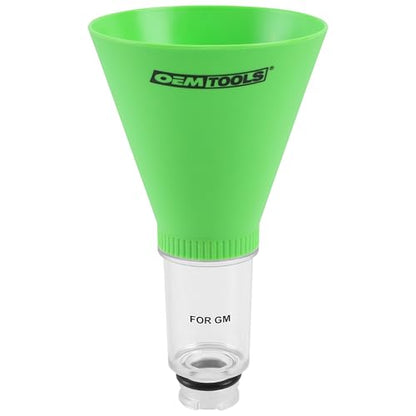 OEMTOOLS 87021 No Spill Oil Funnel for GM and BMW Vehicles, No Spill Oil Funnel Kit, Transparent Chamber, Plastic, Funnels for Automotive Use - size: GM and BMW