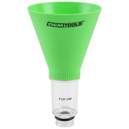 OEMTOOLS 87021 No Spill Oil Funnel for GM and BMW Vehicles, No Spill Oil Funnel Kit, Transparent Chamber, Plastic, Funnels for Automotive Use - size: GM and BMW