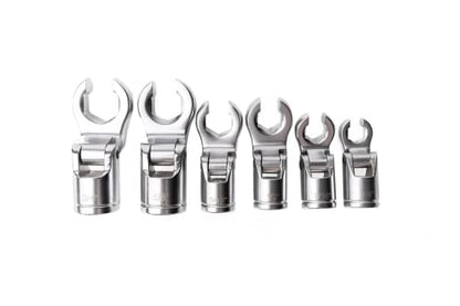 4LIFETIMELINES 3/8" Drive Crow's Feet Adjustable Flare Nut Sockets, 6 Piece SAE Set - size: 0.375 - 0.750 in