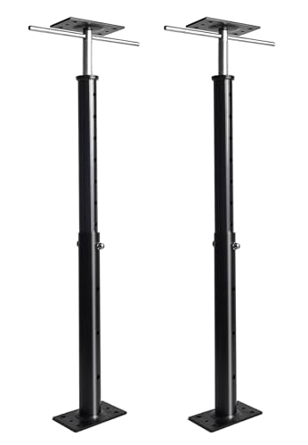 House Floor Jack, 19-38 inches Height Range, Adjustable Post Pole Jacks for Leveling, Joist Beam Basement Jack for House Foundation Temporary Support, 3-5 ton Capacity Floor Jack - color: Black, size: 19-38 Inches(2 Pack)