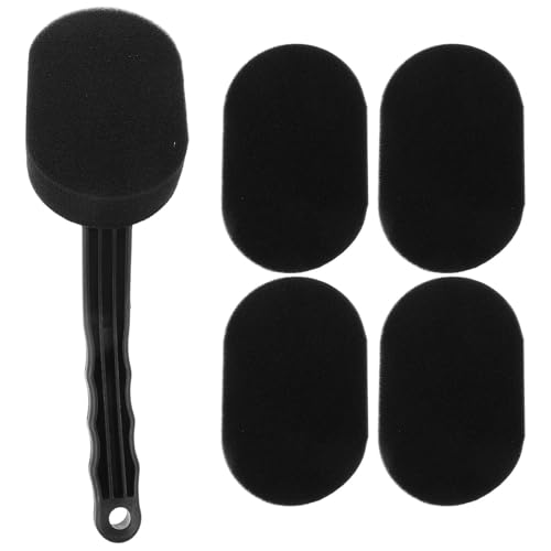 Car Tire Wax Applicator Brush Set with Replaceable Handle and Sturdy Sponge, 6pcs Automotive Wheel Cleaning Tools for Car Detailing and Polishing
