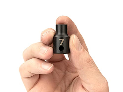 TEKTON 3/8 Inch Drive x 7 mm Shallow 6-Point Impact Socket | SID12107 - size: 7 mm, style: Shallow