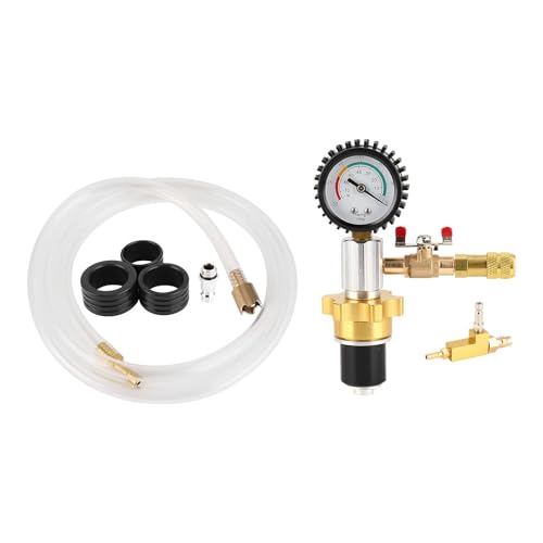 Car Radiator Coolant Refill Kit, Vacuum Cooling System Purge Tool with Fast Connector for Leak Test and Air Evacuation, Stainless Steel and Rubber Fittings for Auto Cooling