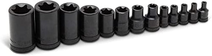 GEARWRENCH 13 Pc. 1/4", 3/8" & 1/2" Drive External Torx Socket Set - 80583