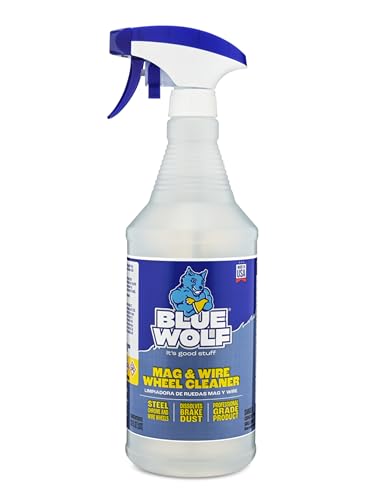 Blue Wolf Mag & Wheel Cleaner Spray – Heavy Duty Tire & Rim Cleaner, Removes Brake Dust, Grease & Road Grime, Restores Shine, Fast-Acting Formula for Deep Cleaning & Protection – 32 oz