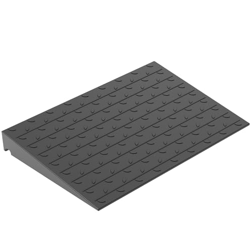 OrangeStar Heavy Duty 3.5" Rise Rubber Threshold Ramp | Wheelchair & Scooter Ramp with Cord Channel, Non-Slip Angled Entry for Doorways, Steps & Garages (Black, 36" Length) - size: 3.5in