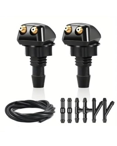 Windscreen Washer Jets Universal Car Windshield Washer Hose Wiper Pipe Jet Spray Nozzle Water Fluid Tube Connector Replacement Kit(D)(S) - size: S