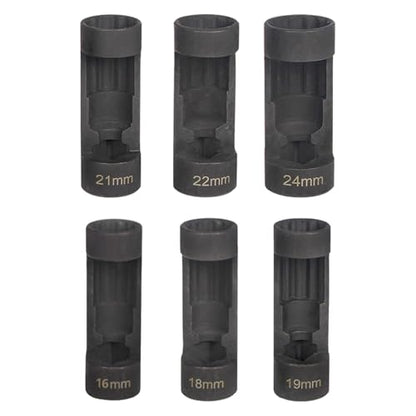 Shock Absorber Removal Strut Socket Set Suspension Nut Socket Kit Made from Steel Useful for Strut Nut Disassembly Suitable for Car Repair DIY, 6 Pieces - color: 6 Pieces