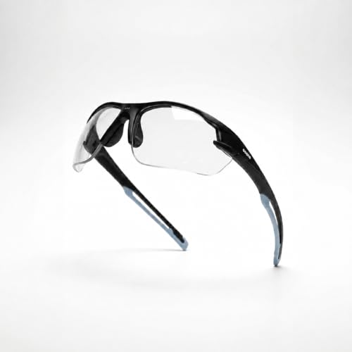 ANSI Z87+ Safety Glasses, Anti-Fog Lightweight Protective Eyewear | 28.5g Lightweight, UV400 Protection, Shatter-Resistant Lens, Adjustable Nose Pad, Comfortable Fit for Work & Outdoor Use - color: Black Frame With Photochromic Lens