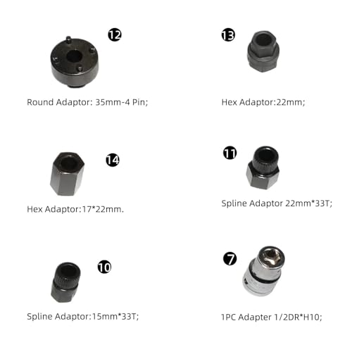 14 Piece Alternator Pulley Remove Kit Free Wheeling Pulley Remover Socket Drills Compatible with Ford Compatible with GM/VW