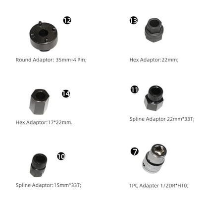 14 Piece Alternator Pulley Remove Kit Free Wheeling Pulley Remover Socket Drills Compatible with Ford Compatible with GM/VW