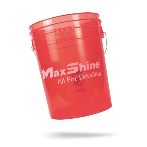 Maxshine 5 Gallon Universal Detailing Bucket (Red) – Car Wash Bucket for Scratch-Free Washing, Garage Storage & Detailing Tools – Holds Soap, Foam Cannon, Microfiber Towels & More - color: 5g Bucket (Red)