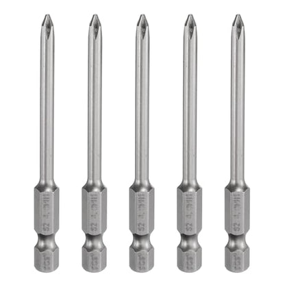 HARFINGTON 5pcs #1 Phillips Screwdriver Bit PH1 1/4" Hex Shank 3" (75mm) Long Magnetic S2 Steel Industrial Grade Screw Driver Bit Cross Head Electric Drill Bits 0.157" (4mm) Rod - size: PH1 x 75mm x 4mm