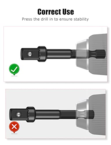 3/8 Impact Adapter, 4 Pack Socket Adapter 1/4 Inch to 3/8 Socket Adapter Kit for Impact Driver, Automotive DIY, Extension Socket Driver Bits, Handle Nut Driver and Drills - size: 1/4 to 3/8in