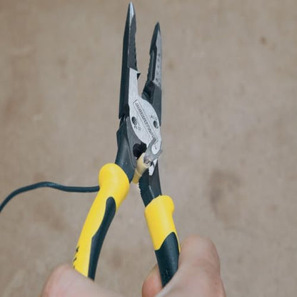 Klein Tools J207-8CR Needle Nose Pliers, Made in USA, All-Purpose Linesman Pliers for Crimping, Looping, Cutting, Stripping, Crimping, Shearing - style: Crimper
