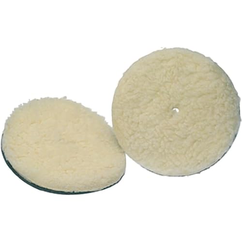 Koblenz Lambswool Pads with Foam Backing, Fits Most 6" Home Floor Buffer Machines, Two Polishing Pads with Two Plastic Replacement Retainer Clips, 45-0102-9 - size: No Size