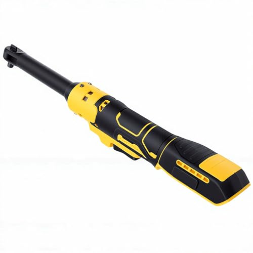 Sanpyl Cordless Ratchet Wrench 3/8 Inch, Electric Ratchet Wrench with 74ft.lbs Torque and 6.3 Inch Extended Head, for Automotive Repair and Tight Spaces, with Adapters and Extension Bar