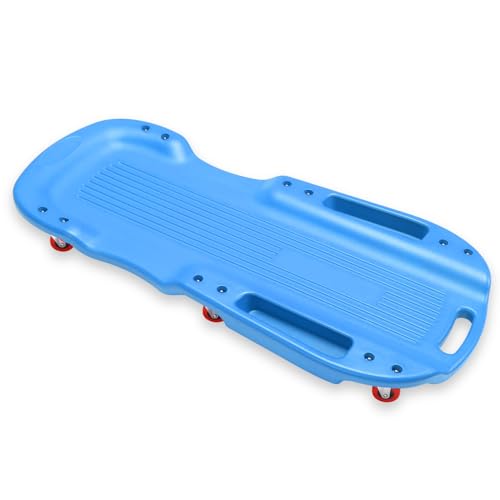 Auto Dynasty Universal 38" L X 20" W Blue Lightweight Rolling Mechanic Creeper Seat Repair Tool for Car Vehicle Home Warehouse - color: Blue