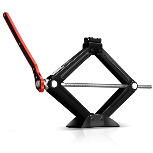 Auto Dynasty Scissor Car Jack, 1.5 Ton (3306LBS) Scissor Jacks, Lifting Range 15.2" (Max) to 4" (Min) Tire Jack Repair Kit with Ratchet Wrench for Car SUV Truck MPV Auto, Black - color: Black, size: 1.5T