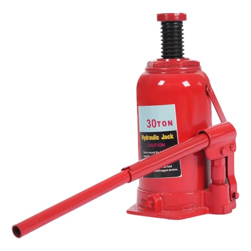 50 Ton Hydraulic Cylinder Jack Bottle Lifting Jack, Automotive Welded Hydraulic Bottle Jack w/Manual Handle Tire Repair Lift Tool for Repair Vehicle, Pickup, Truck, Red