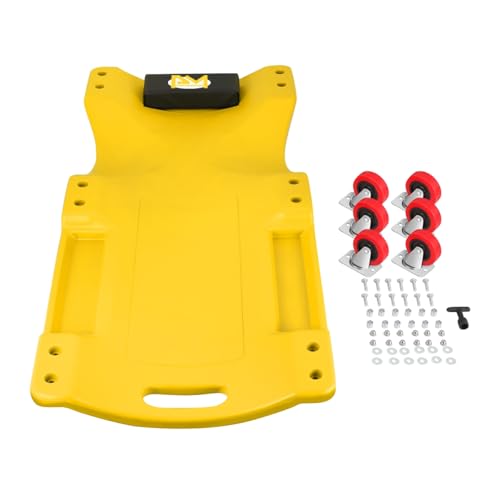 PM PERFORMOTOR 36" L X 17" W x 4.25" H Vehicle Repair Low Profile Automotive Creeper w/Padded Headrest, Yellow, PM-TOL-CPC36-YL - color: Yellow, size: 36 Inches