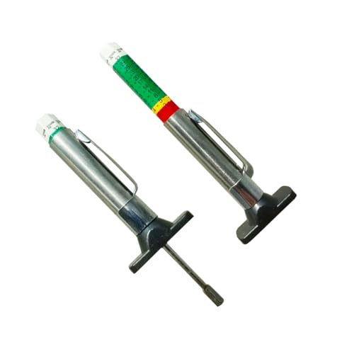Car Tire Tread Depth Gauge, Tire Tread Gauge Color Coded, Professional Tire Thread Depth Meter Tool in 32nds, Suitable for Most Car Models (2 PCS) - size: 2 PCS