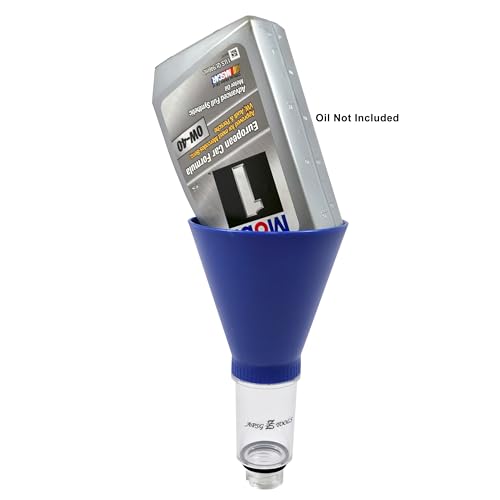 APSG Engine Oil Funnel | Compatible with Select GMC Chevrolet Ford Vehicles | Screw-On No-Spill Tool Locks Directly into Filler | Fast & Easy Oil Change with No Mess