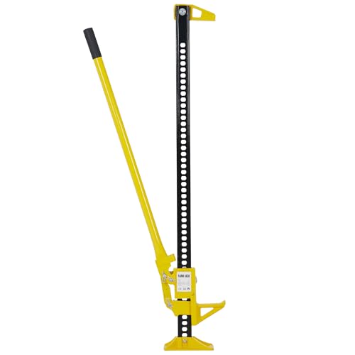 Garvee 48 in High Lift Farm Jack 3 Ton/7000 LB, Ratcheting Offroad Jack with 5.2-41.8 in Lifting Range, Heavy Duty Utility Bumper Lifter for Car, Tractor, Truck, SUV, Yellow | 7000 LB Ratcheting Offroad Jack, Heavy Duty Utility Bumper Lifter for Car, Trac