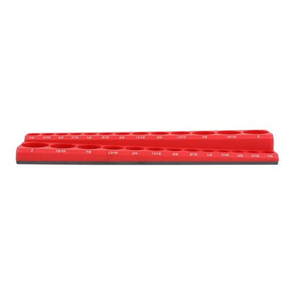 HFS(R) 3/8-inch Magnetic Socket Organizer Set Magnetic Socket Organizer Tray SAE Standard 3/8" Socket Holder Magnetic Tool Organizer 26 Slot Red Hold