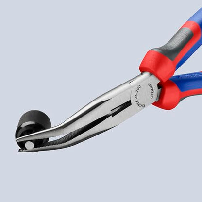 KNIPEX - 26 22 200 SBA Tools - Long Nose Pliers With Cutter, 40 Degree Angled, Multi-Component (2622200SBA)