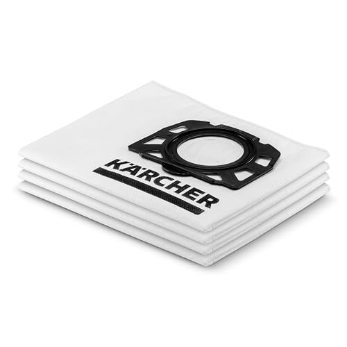 Karcher Filter Fleece Bags 4 Pack, Compatible with Karcher Wet Dry Vacuum Cleaner Models WD 1 Compact, WD 2 and WD 3 - style: WD 1 Compact, WD 2, WD 3 Fleece Bags