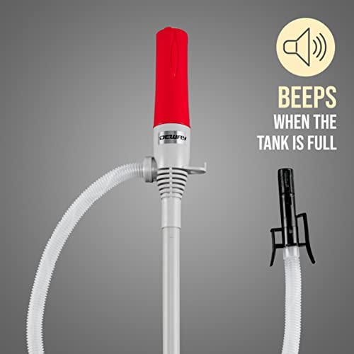 Deway Auto Fuel Transfer Pump, D Battery, Auto-Stop with Beep, 2.4 GPM Flow | Hands-free liquid transfer for cars, generators, ATVs, and lawn equipment. - style: Auto-Stop with Beep