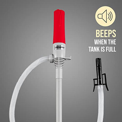 Deway Auto Fuel Transfer Pump, D Battery, Auto-Stop with Beep, 2.4 GPM Flow | Hands-free liquid transfer for cars, generators, ATVs, and lawn equipment. - style: Auto-Stop with Beep