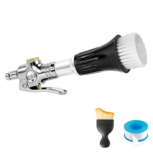GOCCIDA Mini Tornado Air Blow Gun with Detachable Brush Car Cleaning Kit | Vortex Cleaning Gun Trumpet Head High Pressure Dryer Blow Gun Pneumatic Interior Cleaning Tool with Tornado Airflow - color: black