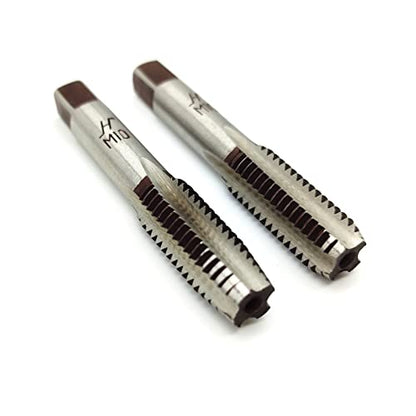 AtticZone M10 x 1.5 Metric Hand Thread Tap, Right Hand, Alloy Tool Steel, 1 Taper Tap, 1 Plug Tap for Metal Working DIY Industrial - size: M10x1.5