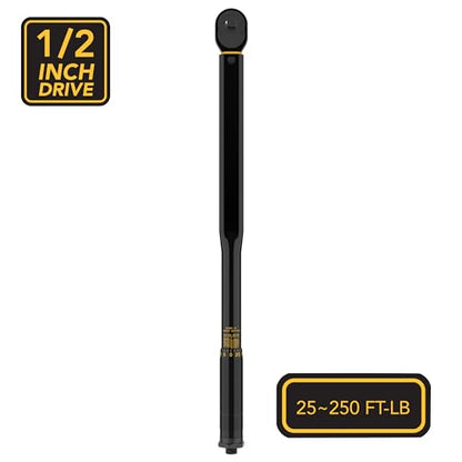 LEXIVON 1/2-Inch Drive Click Torque Wrench 25-250 Ft-Lb/33.9-338.9 Nm (LX-184) - size: 1/2"DR. 25~250 FT-LB