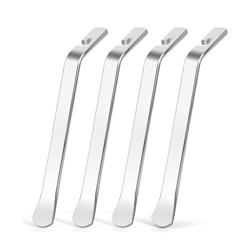 Stainless Steel Tire Levers, 4 Pack | Anti-Slip Edge Removes Flat Tires. Rust-Proof Heavy-Duty Steel. For Bikes, e-Bikes, Scooters. Essential Repair Tool