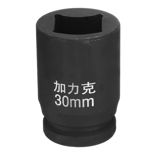 HARFINGTON 4 Point Square Socket 1" Drive by 30mm Metric Square Impact Socket 40CR Blackening Standard Wheel Sockets Pneumatic Socket Tool for Auto Repair Mechanical Maintenance Home Use - size: 30mm