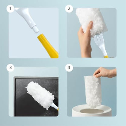 Car Interior Duster - Ultimate Cleaning Tool for Cars, House, and Office - Compact Mini Design for Effortless Dust Removal Double-Sided Design 2handle +20 Duster Refills. - style: Duster 20