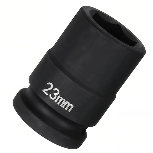 3/4"Drive x 23mm Metric, 6-Point Deep Impact Socket, Axle Nut Impact Socket | 40CR Alloy Steel,Clear labeling, Common Tools for Car Repair/Mechanical Work/Construction/Carpentry and Home Maintenance - size: 23mm