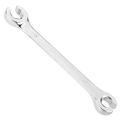 Auniwaig Flare Nut Wrench 10mm x 12mm, Metric, Polished Chrome Plated for Removing or Replacing Nuts on Fuel, Brake or Air Conditioning Lines | 15° Offset Ends, For Auto, Household, DIY Repairs - size: 10x12mm