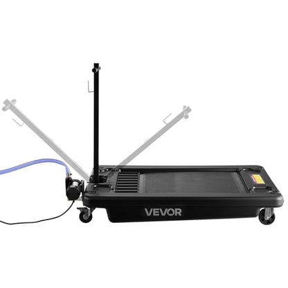 VEVOR Low Profile Oil Drain Pan, 17-Gallon Plastic Oil Change Pan, Effective Oil Drain Cart with 180W Electric Pump, Wheels & Folding Handle, Oil Drain Tank for Cars, SUVs, Trucks, Buses, RVs
