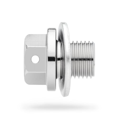 Votex - Made in USA - M12 x 1.25MM Engine Oil Drain Plug, Stainless Steel, fits Infiniti, Lexus, Nissan, Toyota - Stainless Steel - Part Number NODP006 - size: M12-1.25 Non-Magnetic Oil Drain Plug