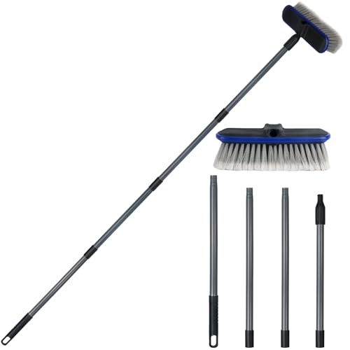 Forgrace Car Wash Brush with Long Handle 67" 170cm | Lightweight Extension Pole Handle | Multipurpose Broom Kit, For RV Boat Truck SUV Caravan Solar Panel House Siding Sweep Snow