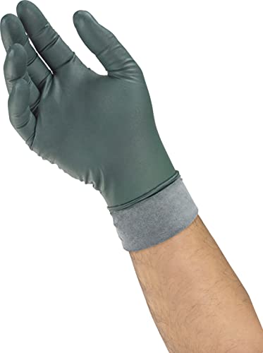 Ansell Microflex Dura Flock DFK-608 Thick 11mil Nitrile Gloves w/Flock Lining for Automotive, Aftermarket, Machinery - XX-Large, Green (Case of 500) - size: XX-Large, style: Pack of 500