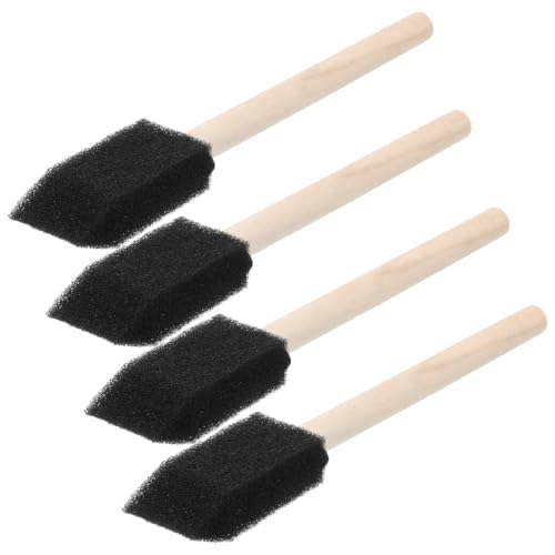 Gadpiparty 4pcs Car Detail Brush Set with Wooden Handle, Soft Sponge Air Conditioner Vent Cleaning Brushes for Auto Interior Debris and Dashboard Detailing Tools